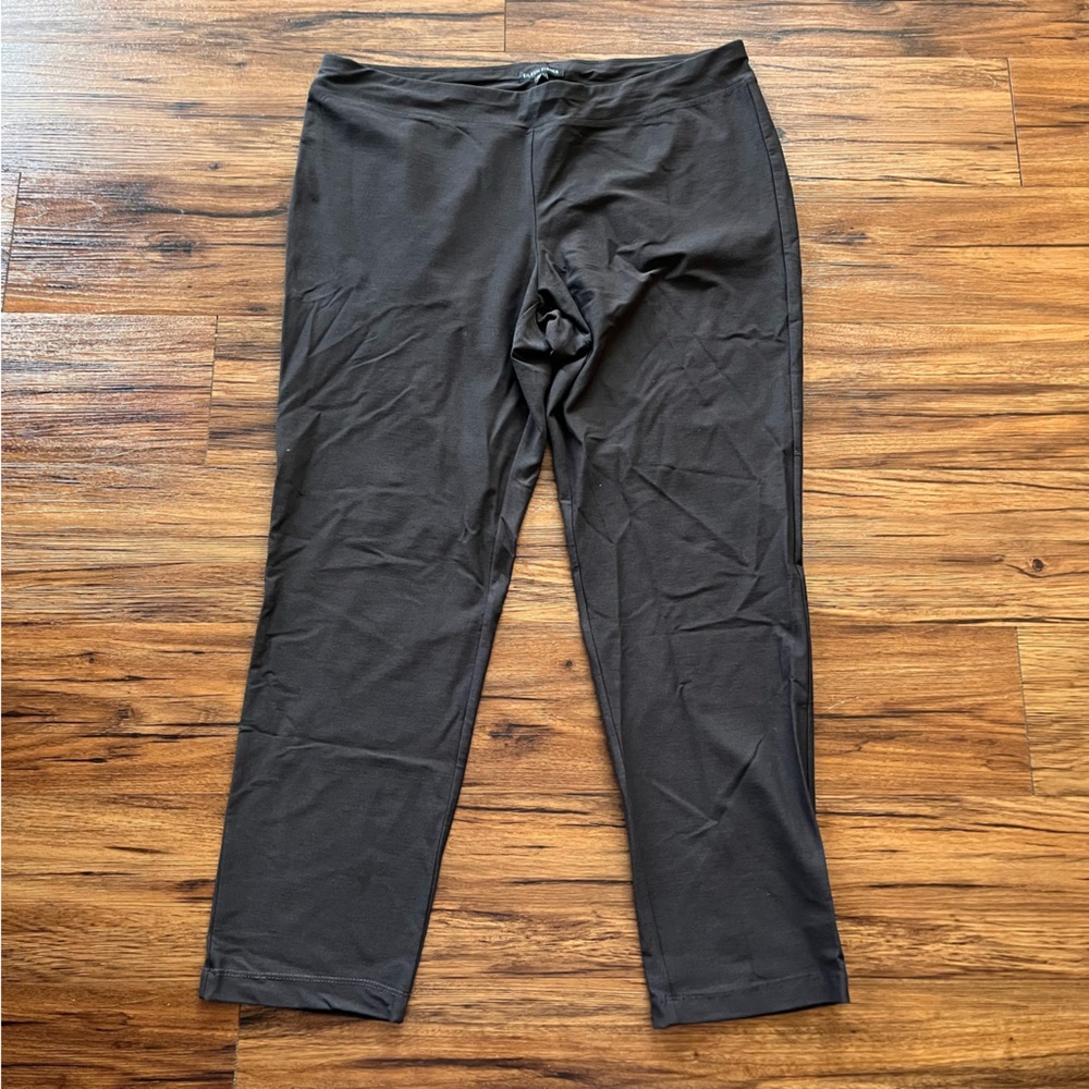 Eileen Fisher Womens Size Large Brown Pull On Pants Stretch Slim Ankle
